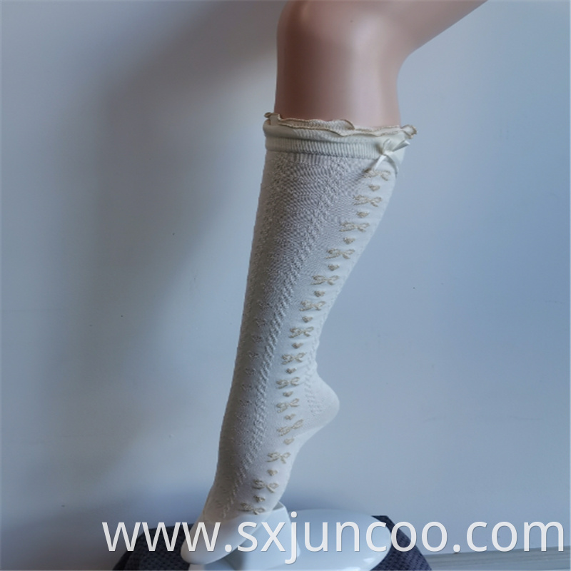 Dreamy Lace Nylon Embroidered Princess High Socks